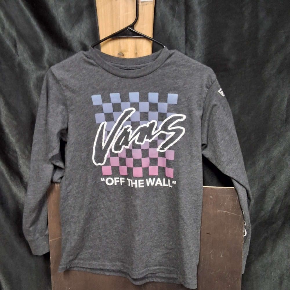 Vans grey youth size long sleeve ,Purple and Black Checkered Tee